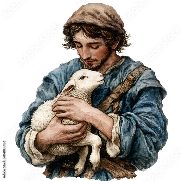 Obraz Retro Nativity Clipart Vector Illustration