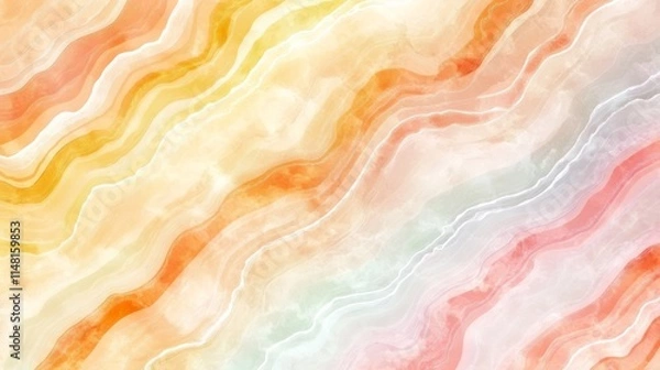 Fototapeta Pastel Wave Abstract Art Swirling Watercolor Hues