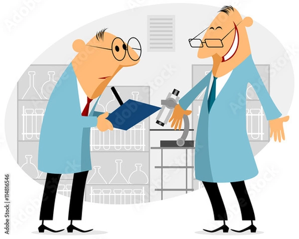 Obraz Two scientist talking