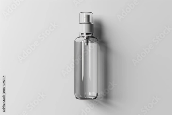 Fototapeta A bottle of perfume on a white wall