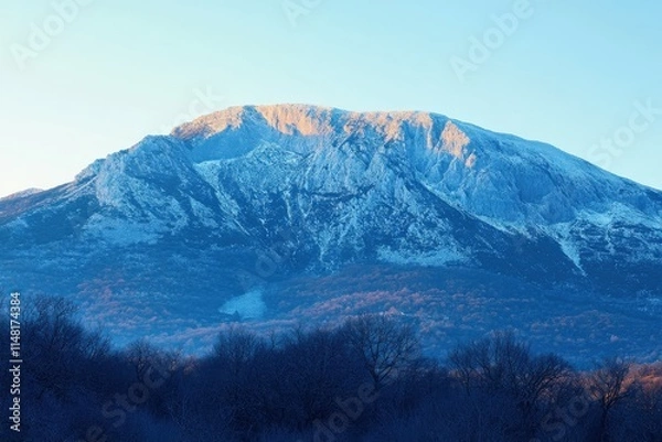 Fototapeta Nordic skiing or Cross-country skiing classic technique practiced by man in a beautiful panoramic trail at morning.Selective focus.. Beautiful simple AI generated image