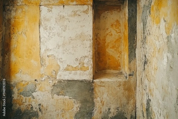 Fototapeta Classic brown concrete backdrop with a rustic wall surface - perfect textures for designing backgrounds. Beautiful simple AI generated image