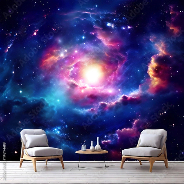 Obraz colorful space galaxy cloud nebula starry night cosmos universe science astronomy supernova background