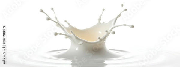 Obraz Ultra High quality and detailed image Splash of milk or cream, cut out on white background