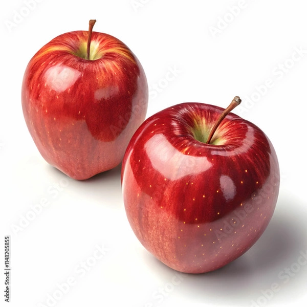 Fototapeta two red apples isolated on white
