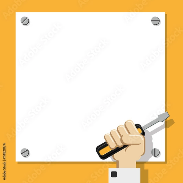 Obraz hand holds screwdriver