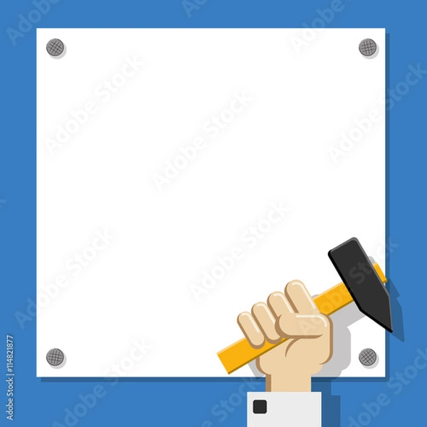 Obraz hand holds hammer