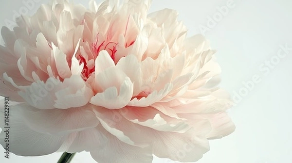 Fototapeta Beautiful Soft Pink Peony Flower with Delicate Petals on a Subtle Gradient Background Ideal for Nature and Floral Designs
