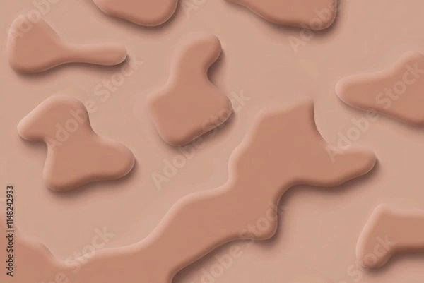 Fototapeta PANTONE 17-1230 Mocha Mousse Minimalist 3D Pattern Wallpaper Design