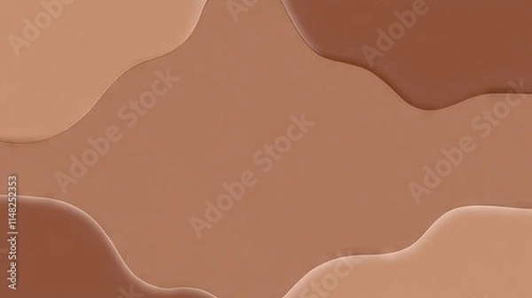 Fototapeta PANTONE 17-1230 Mocha Mousse Minimalist 3D Pattern Wallpaper Design