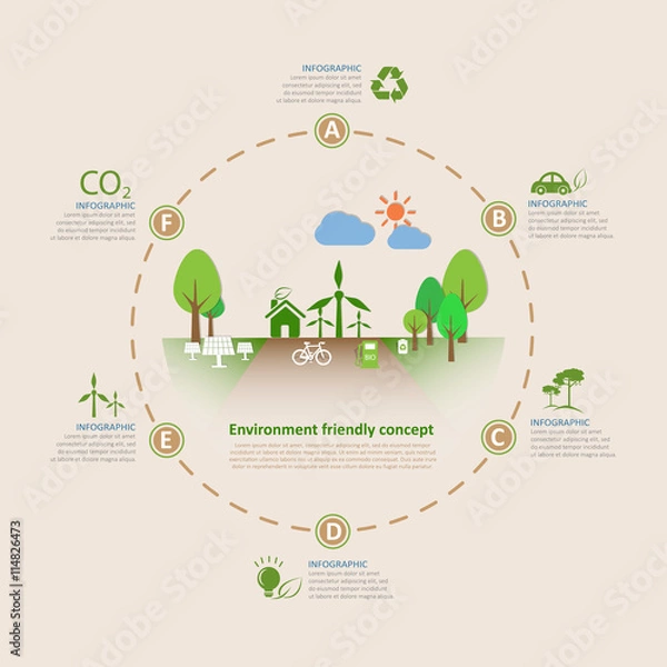Obraz Let's save the Earth, Ecology concept infographics 