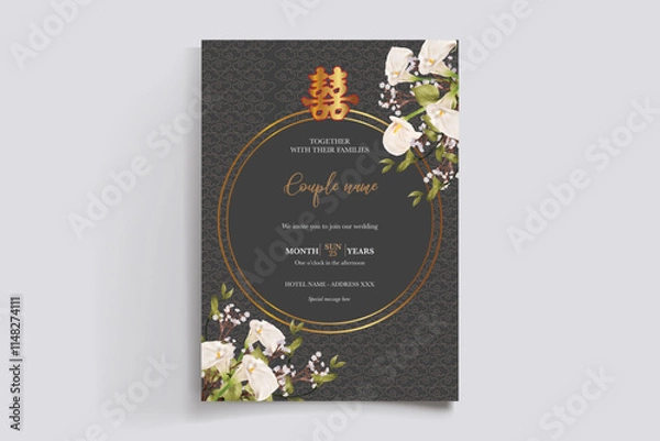 Fototapeta Save the date wedding invitation templates