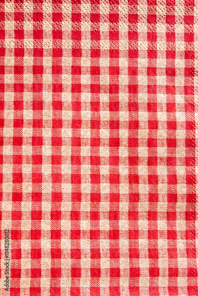 Obraz 背景素材（赤いギンガムチェックのナプキン）