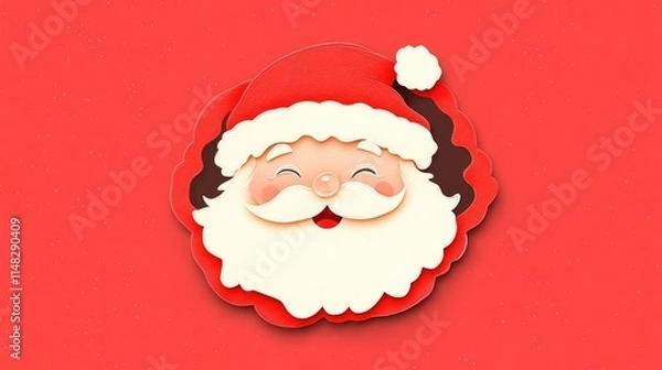 Obraz Charming Santa Claus vector illustration on a vibrant red background for holiday celebrations