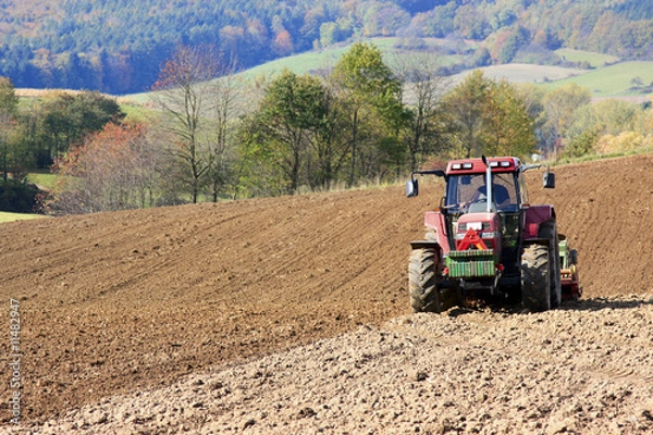 Obraz Traktor bei der Herbstsaat