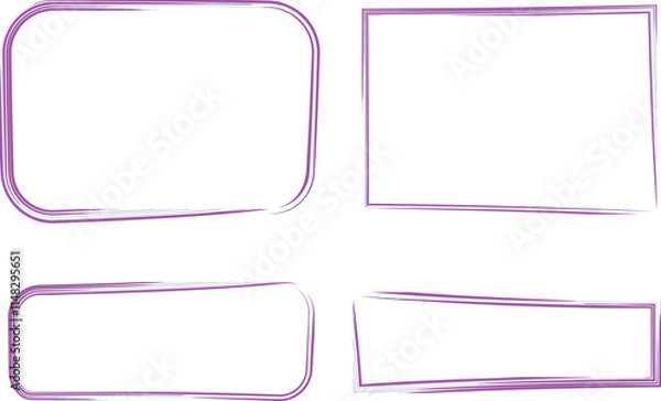 Obraz purple color curved artwork frames set vector