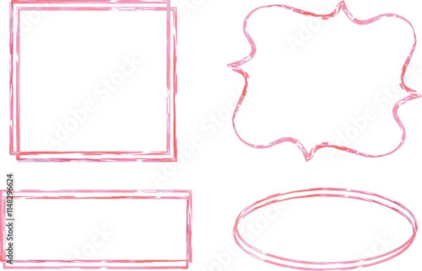 Fototapeta different frames pink color pattern set vector