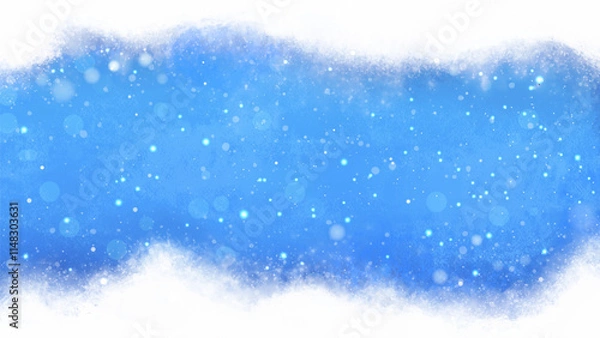 Fototapeta Realistic frost texture background. Winter background with snow texture and falling snowflakes. Cold weather.