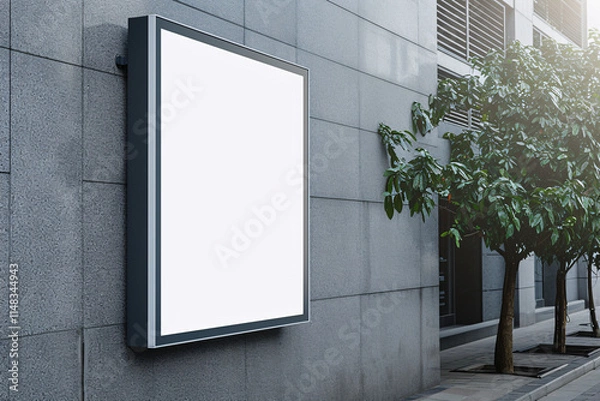 Fototapeta Wall Mounted Sign on Building Mockup
Large Roadside Sign Board For Advertisement 
Roadside Billboard Sign Mockup Outdoor Signage
