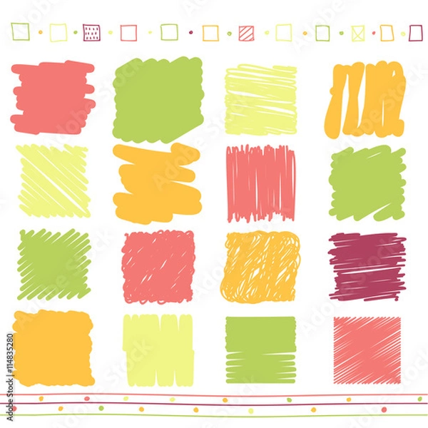 Fototapeta Vector set of scribble elements