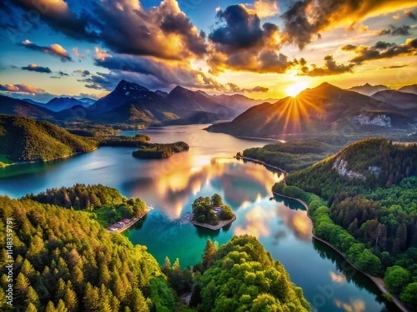 Fototapeta Stunning Aerial Photography: Free Intro Images, Drone Shots, High-Altitude Views, Landscape Photos, Nature Scenery