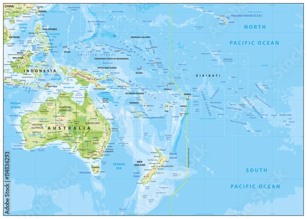 Obraz Relief Map of Oceania