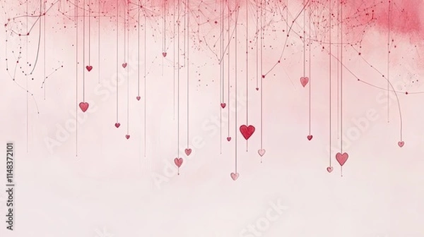 Fototapeta Valentine's Day Themed Background, Generative AI