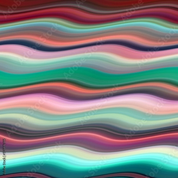 Fototapeta Wavy pattern of lines, colorful waves abstract background element