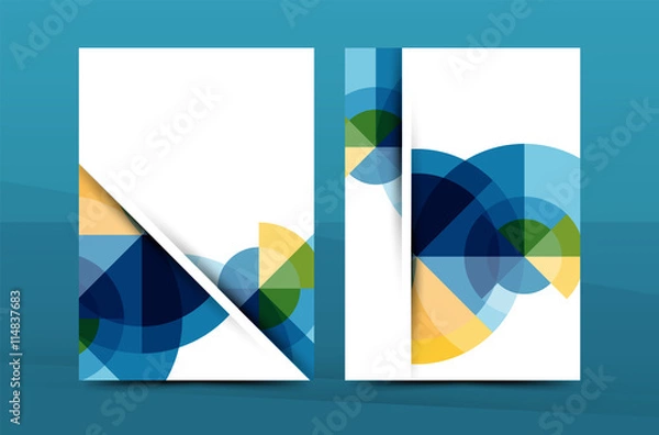 Fototapeta Colorful fresh business A4 cover template - flyer, brochure, book magazine and annual report