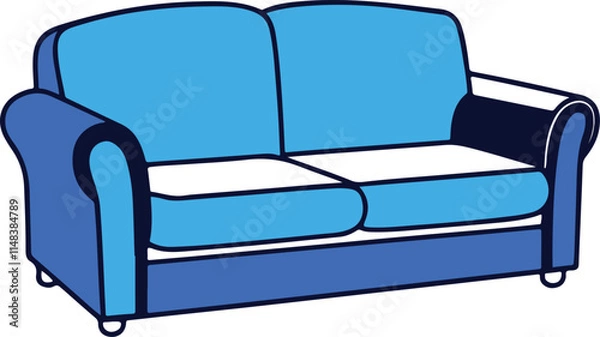 Fototapeta sofa, couch, furniture icon isolated vector on white background 