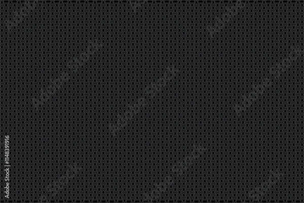 Obraz Seamless pattern. Gray outline. Small, orysoltal waves in a checkerboard pattern on a black background. Honeycombs. Flyer background design, advertising background, fabric, clothing, texture