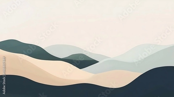 Obraz Abstract pastel mountain layers.