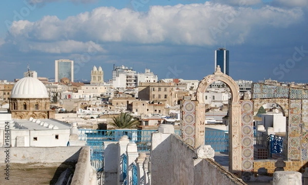 Fototapeta taras medyny w Tunisie