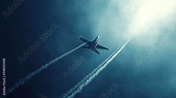 Obraz Modern Stealth Fighter Jet Breaking Sound Barrier