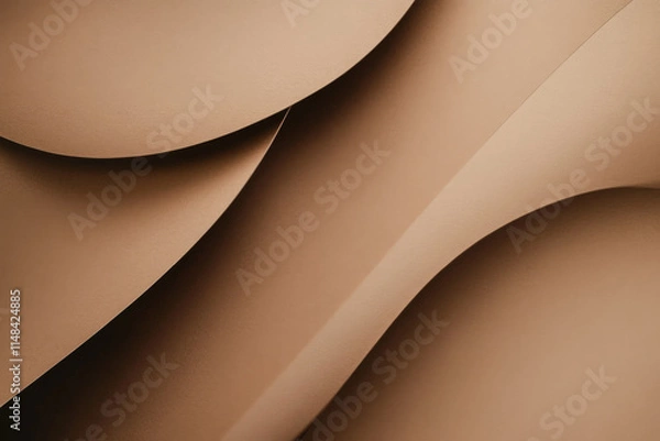 Fototapeta Monochrome mocha mouse colored paper background, offering a rich beige texture for trendy designs