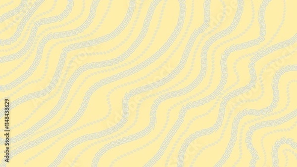 Obraz Soft Pastel Yellow Wavy Pattern. Abstract Minimal Simple Line Background