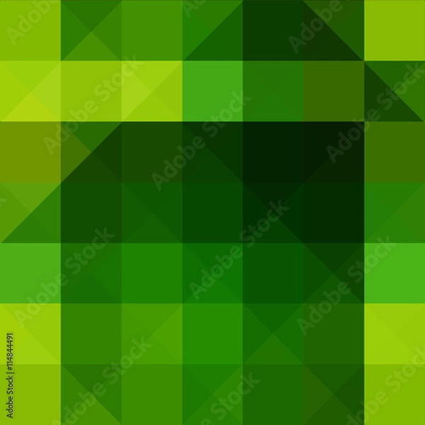 Fototapeta Abstract triangle and rectangle shape light to dark green color mosaic background