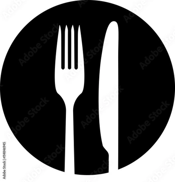 Fototapeta Button Gabel und Messer