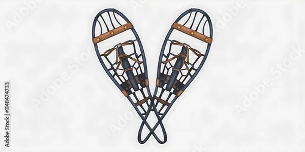 Fototapeta A cutout png design asset of snowshoes isolated on a white background