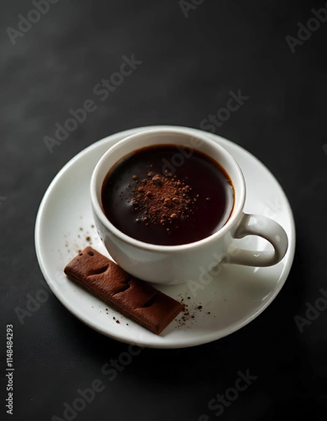 Obraz cup of coffee on black background