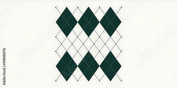 Fototapeta A cutout png design asset of an argyle pattern isolated on a white background