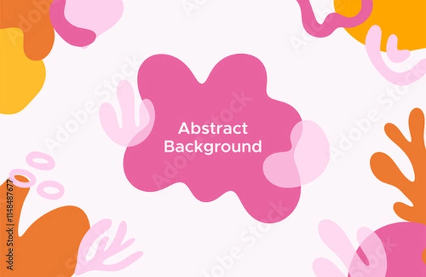 Fototapeta Abstract Collage Art Design with Organic Natural Shape. Beauty colorfull background with space for text