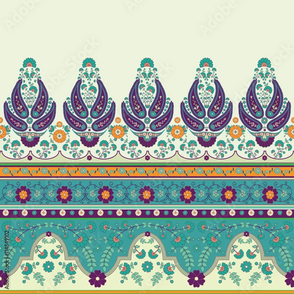 Fototapeta ethnic border vector pattern