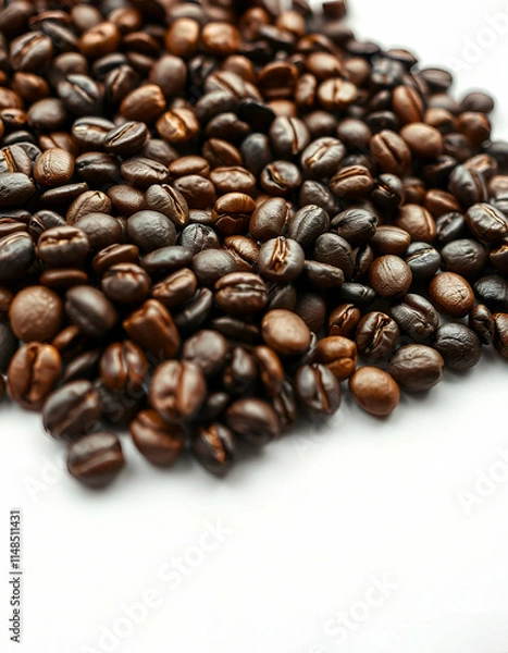 Obraz coffee beans on a white background