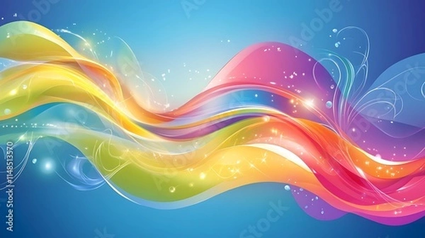 Fototapeta Colorful Abstract Waves Flowing Design
