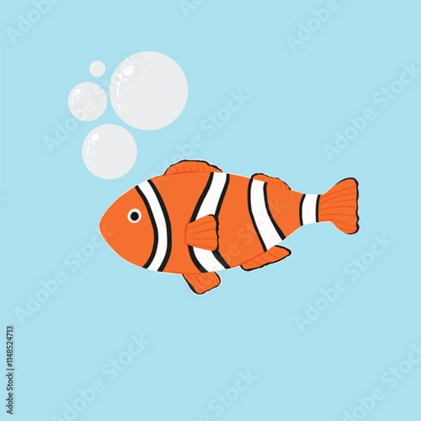 Obraz a fish finding nemo design vector with cute bubble
