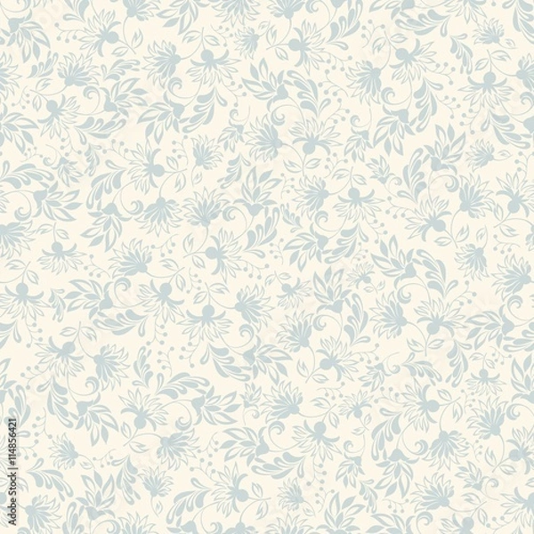Fototapeta Seamless background with beige ornaments