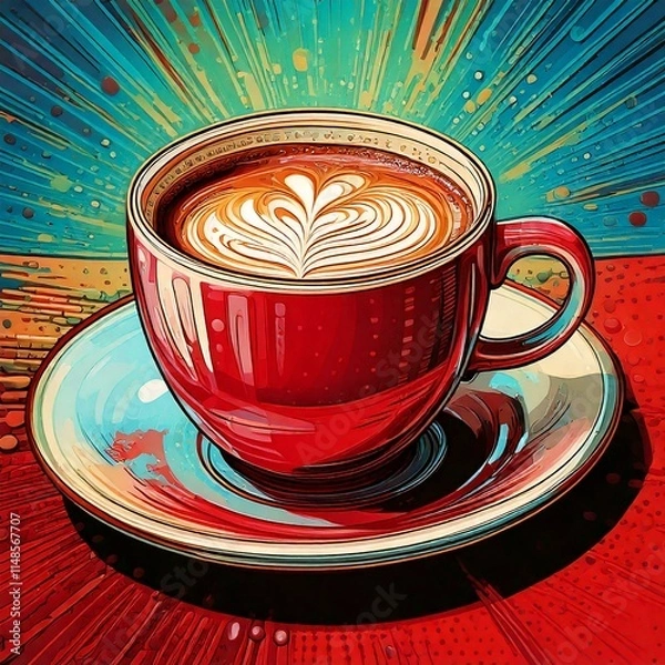 Obraz Americano coffee in pop art