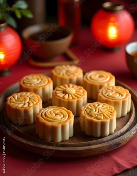 Fototapeta Moon cake for chinese new year