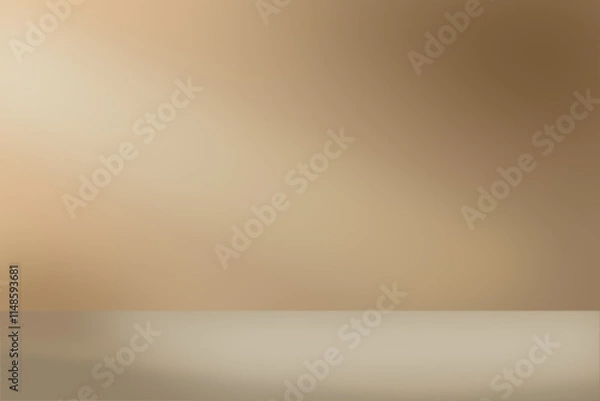Fototapeta Elegant Beige Gradient Background with Soft Light for Product Display.